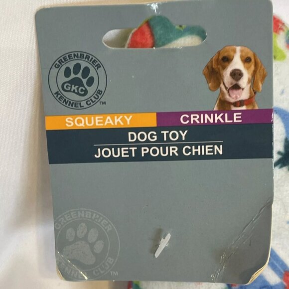 Squeaky & Crinkle Toy Dog Toy Bone Shaped Has Squaker Greenbrier Kennel Club - Picture 2 of 6